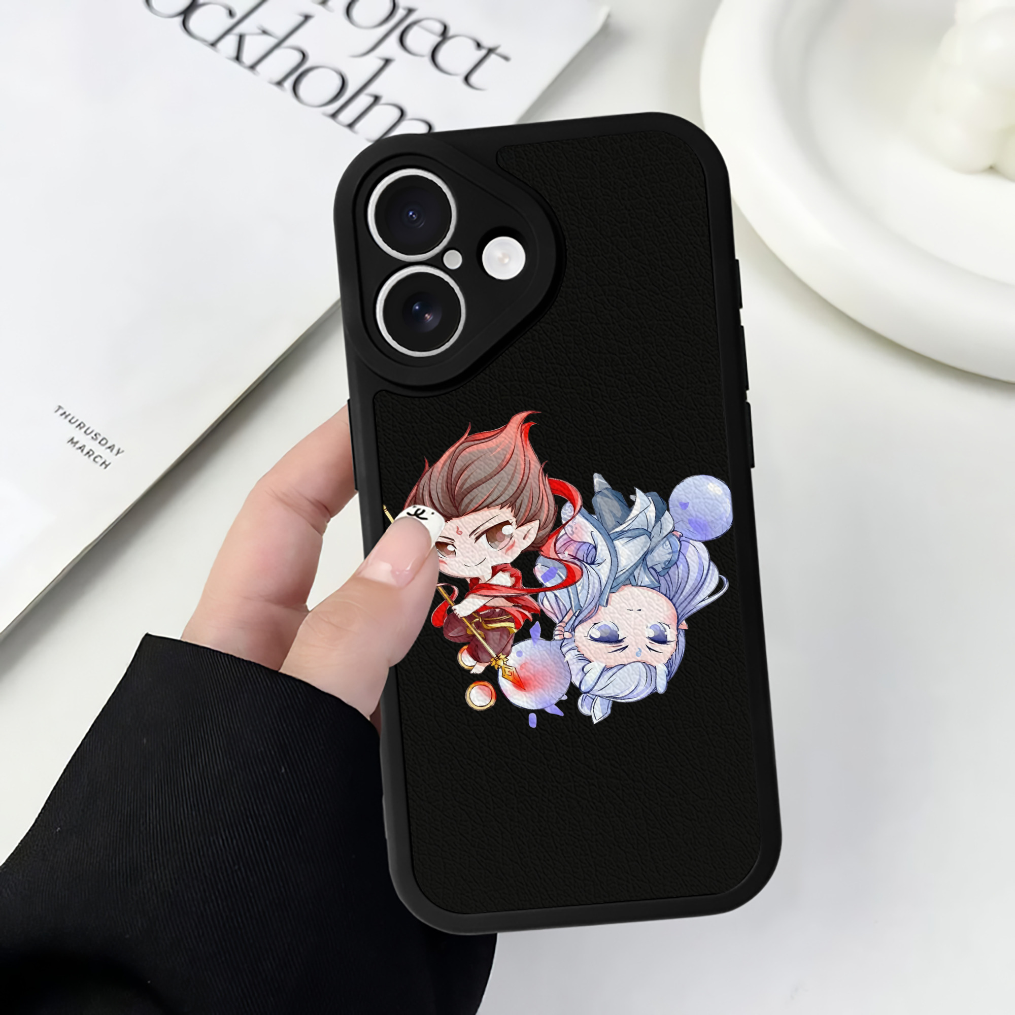 （画像用） Ne Zha 2 ナタ 魔童の大暴れ 【iPhone 16シリーズ対応】シリコンスマホケース（レザー調） 材質：シリコン